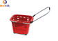 4 Wheels Hand Pull Rolling Shopping Baskets For Hypermarket
