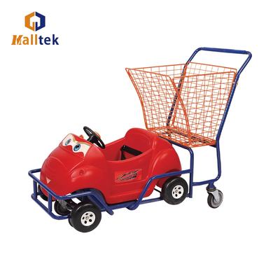 Cute Plastic Children Supermarket Shopping Trolley With Basket