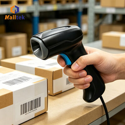 Handheld USB 2D Supermarket Barcode Scanner With Long USB Cable For Convenience Store Warehouse